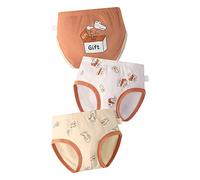 Genérico Calzoncillos para niños y bebés, Ropa Interior con Estampado de Dibujos Animados, Pantalones Cortos de algodón con Volantes, bañadores, 3 uds. (Orange, 1-2 Years)