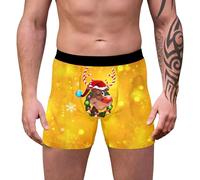 Genérico Calzoncillos Rojo Hombre Navidad, Calzoncillos Boxer para Hombre Ropa Interior De Longitud Media con Estampado De Dibujos Animados Festivos para Una Cómoda Vestimenta Festiva