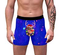 Genérico Calzoncillos Rojo Hombre Navidad, Calzoncillos Boxer para Hombre Ropa Interior De Longitud Media con Estampado De Dibujos Animados Festivos para Una Cómoda Vestimenta Festiva