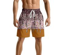 Genérico Calzones Banho Homem,BañAdor De Playa para Hombre Pantalones Cortos De Verano Informales Holgados Y CóModos con Un Elegante DiseñO Estampado para Actividades Al Aire Libre