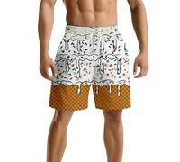 Genérico Calzones Banho Homem,BañAdor De Playa para Hombre Pantalones Cortos De Verano Informales Holgados Y CóModos con Un Elegante DiseñO Estampado para Actividades Al Aire Libre