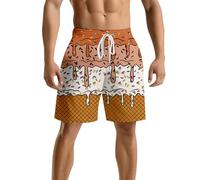 Genérico Calzones Banho Homem,BañAdor De Playa para Hombre Pantalones Cortos De Verano Informales Holgados Y CóModos con Un Elegante DiseñO Estampado para Actividades Al Aire Libre