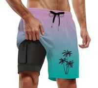 Genérico Calzones Banho Homem,BañAdor para Hombre con Forro De CompresióN Y Entrepierna Pantalones Cortos Y Bolsillos