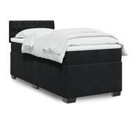 Genérico Cama Box Spring con colchón Cuero sintético Negro 90x190 cm,Mobiliario,Camas y Accesorios,Camas y somieres-3286194