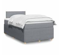 Genérico Cama Box Spring con colchón Tela Gris Claro 120x190 cm,Mobiliario,Camas y Accesorios,Camas y somieres-3287388