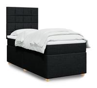 Genérico Cama Box Spring con colchón Tela Negro 90x190 cm,Mobiliario,Camas y Accesorios,Camas y somieres-3291137