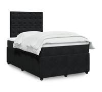 Genérico Cama Box Spring con colchón Terciopelo Negro 120x190 cm,Mobiliario,Camas y Accesorios,Camas y somieres-3292300