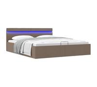 Genérico Cama canapé hidráulica almacenaje sin colchón Taupe 160x200 cm,Camas y somieres-285628