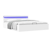 Genérico Cama canapé hidráulica con LED sin colchón Blanco 180x200 cm,Camas y somieres-285551