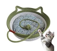 Genérico Cama Cesta para Gato Cuerda Tejida con Cojín Y Pelota De