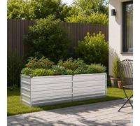 Genérico Cama de Jardín Elevada Plateado 160 x 40 x 55 cm galvanizado,Casa y jardín,Maceteros y jardineras,8.6 kg-8006247