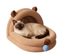 Genérico Cama De Mascotas | Cueva para Mascotas Resistente a Mordidas con Bola de Peluche Desmontable,Cama para Gatitos para Todas Las Estaciones,para Hogar Sala de Estar Dormitorio