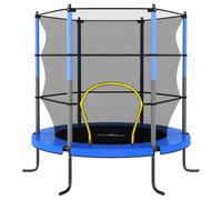 Genérico Cama elástica con Red de Seguridad Redonda Azul 140x160 cm,Juegos y Juguetes,Estructuras para Juegos al Aire Libre,Camas elásticas-92954