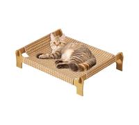 Genérico Cama elevada de Gatos Catre Elevado de Madera Tejida Transpirable