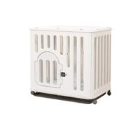 Genérico Cama for Perros de tamaño Mediano for Interiores, portátil, Impermeable, con Bandeja for Inodoro, Nido for Dormir Integrado y polea móvil(White Open Lid)