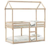 Genérico Cama litera con Techo de Madera Maciza de Pino 75x190 cm,Mobiliario,Camas y Accesorios,Camas y somieres-3282129
