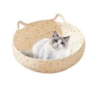 Generico Cama para gato trenzada, ecológica, cómoda | Nest hecha a mano en cesta, elegante cama para mascotas, refugio acogedor para gatos, gatos robustos