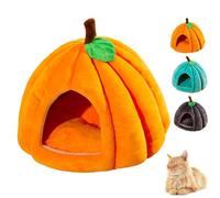 Genérico Cama para Gatos con Forma de Calabaza, Adorable Tienda Cueva para Gatos con Cojín Extraíble, Sofá Suave y Acogedor para Halloween, Cálida Cama Perros Pequeños(Orange,M)