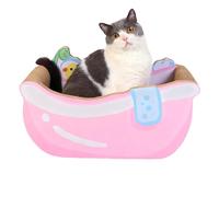 Genérico Cama para Gatos - De Bañera con Tabla De Rascado - Cama De Cartón Corrugado Linda para Gatos,para Interior Gatito Cachorro Mascota Decoración Hogar Sala Balcón Apartamento Dormitorio Dormir