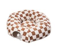 Genérico Cama para Gatos De De Tela 86x86x26cm - Escondite En Forma Ďe Donut con Estera Lavable para Gatos Pequeños Y Grandes, Pelota Đe Juego Interactiva Ṕara Cachorros