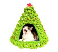 Genérico Cama para Gatos De Navidad - Refugio con Diseño De Árbol Tejido | Árbol de Navidad para Gatos - para Cachorro Gatito Animal Pequeño Interior Exterior Hogar Invierno Dormir