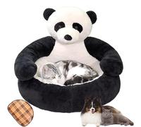 Genérico Cama para Perro con Forma de Osito de Peluche, Lavable y Bonita, con Base Antideslizante, cómoda y de Felpa, para Perros y Gatos, con una Alfombrilla Fresca (Black, M-45CM)