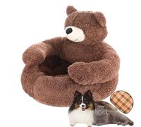 Genérico Cama para Perro con Forma de Osito de Peluche, Lavable y Bonita, con Base Antideslizante, cómoda y de Felpa, para Perros y Gatos, con una Alfombrilla Fresca (Brown, XL-75CM)