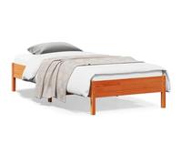 Genérico Cama sin colchón Madera Maciza de Pino marrón Cera 100x200 cm,Camas y Accesorios,Camas y somieres-842709