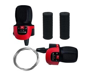 Generico Cambio para Mountain Bike - Cambio de pulgar para | Juego de palancas de cambio con cables interiores | Pomo antideslizante Perr E-Bike, bicicleta plegable, de ciudad, entrenamiento, turismo