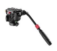 Genérico Camera Head Mount, Cabezal Fluido for trípode de vídeo con Placa de liberación rápida, Compatible con Manfrotto, Mango telescópico y Base a Escala panorámica