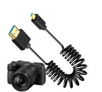 Genérico Camera Monitor Screen Cable, High Speed Support for Camcorders, Electronic Components Compact Thin Spring Stretch Cord for Photography in Outdoor Tight Spaces, 22x12x1.8cm