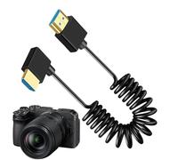 Genérico Camera Monitor Screen Cable, High Speed Support for Camcorders, Electronic Components Compact Thin Spring Stretch Cord for Photography in Outdoor Tight Spaces, 22x12x1.8cm