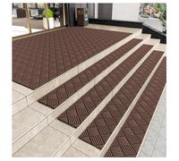 Genérico Camino de Escalera Antideslizante for escalones de Madera, Alfombra Interior, peldaños de Escalera, esteras de Escalera, peldaños de Escalera, Cubiertas de escaleras(Brown,30x120cm)
