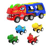 Genérico Camión Dinosaurio | Tynosaurus Gran Camión Eléctrico con 4 Coches de Retroceso | Figuras De Dinosaurio Vehículos Juego De Juguetes,para Preescolares Estudiantes de Kindergarten Niños Niñas y