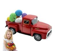 Genérico Camión Pascua, decoración del camión de Pascua | Juguetes de Coche Naves con Huevos | Decoración de Camiones Vintage de Metal, Modelo de Autos de para una Bandeja de tablé de Mesa de Granja