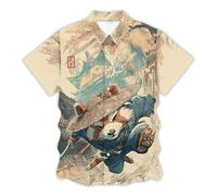 Genérico Camisa Abotonada Moda Instrumento Musical Estampado Digital 3D Blusa Oversize Amante de La Música Camisa de Playa Hawaiana para Hombres Estampado de Batería Manga Corta