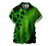 Genérico Camisa Abotonada Moda Instrumento Musical Estampado Digital 3D Blusa Oversize Amante de La Música Camisa de Playa Hawaiana para Hombres Estampado de Batería Manga Corta