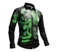 Generico Camisa de hombre medieval steampunk camisa medieval renacentista steampunk suéteres de hombre vintage gótico retro disfraz para carnaval Halloween camiseta retro viking, Verde, S