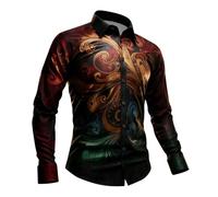 Generico Camisa de hombre medieval steampunk camisa medieval renacentista steampunk suéteres de hombre vintage gótico retro disfraz para carnaval Halloween camiseta retro viking, marrón, XXXL