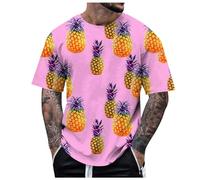 Genérico Camisa Hawaiana Hombre Impresión Tropical Manga Corta Cuello Redondo Estilo Playa Vacaciones Casual, amarillo, S