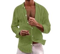 Genérico Camisa Hombre Casual Manga Larga Cuello Clásico para Traje Diario Perfecto Traje Verano Surtido Jeans Chinos Cómodo Top, verde, XXXXXL