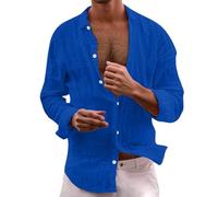 Genérico Camisa Hombre Casual Manga Larga Cuello Clásico para Traje Diario Perfecto Traje Verano Surtido Jeans Chinos Cómodo Top, Bu4, 4XL