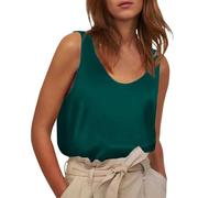 Genérico Camisa Lentejuelas Hombre para Mujer, Cuello Redondo, Color Sólido, Chaleco suelto Body Rojo Niña, menta verde., XXL