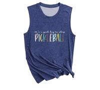 Genérico Camisa Tirantes Mujer Camiseta Deportiva Gráfica de Peckleball para Mujer con Diseño Atractivo y Tejido Cómodo para Actividades Atléticas (Navy, S)