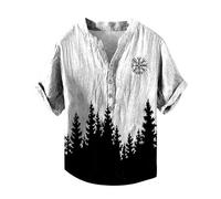 Genérico Camisa Vikingos Hombre Mitología Nórdica Punk Gótico Traje Pirata Medieval Retro Camiseta de Manga Corta Hombre Ligero Y Transpirable Para Verano, blanco, L