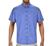 Genérico Camisas De Hombre - Camisa De Manga Corta con Botones Estampados A Cuadros Retro Informales De Verano para Hombres Camisa De Manga Corta