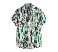 Genérico Camisas De Hombre - Gire Camisa Button De La Manga De Men Fashion Impresión Corta Casual Blase Deja Camisas Men