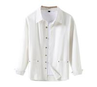 Genérico Camisas Hombre Chemise Décontractée Pour Homme Confortable Respirante À Porter Au Quotidien Coupe Ajustée Couleur Unie Manches Longues Boutonnée Pour Le Printemps L'Été Et L'Automne