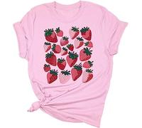 Genérico Camisas Mujer Manga Corta Blusas De Verano para Patrón Flores Silvestres Casual Mangas Tallas Grandes Top Más Todos Los Días Camiseta Camisetas Moda Algodon Ropa Ropas T Shirt Elegante Rosa