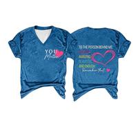 Genérico Camisas Mujer Manga Corta Blusas La Detrás De Mí: Eres Increíblemente Y Recuerda Esa Camiseta Estampada Tunica Verano Ropas Ropa Casual Top Algodon Womens T Shirts Camisetas Roupas Azul XXL